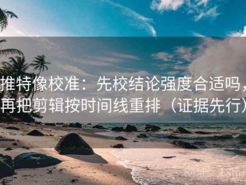 推特像校准：先校结论强度合适吗，再把剪辑按时间线重排（证据先行）