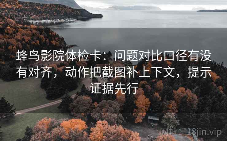 蜂鸟影院体检卡：问题对比口径有没有对齐，动作把截图补上下文，提示证据先行